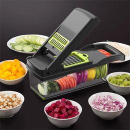 Fruit Vegetable Tools 12 in 1 Chopper Multifunctional Food Veggie Salad Manual Grater Kitchen Gadgets Mandolin Potato Cheese 231026