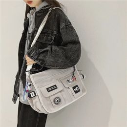 Waist Bags Harajuku Men Nylon Crossbody for Women Messenger Bag Girls School Book Youth Canvas Handbags Shoulder Sac Bolsas 231026