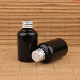 100pcs/Lot Wholesale 50ml Black PET Plastic Emulsion Bottle Aluminum Screw Cap 50 Gram Refillable Liquid Small Sample Containerhood qty Jiat