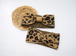 Leopardprint Knitted Hair Band Retro Elastic Party Parentchild Head Bands South Korea Warm Tie Knot Wide Edge Cross Hairband8096357