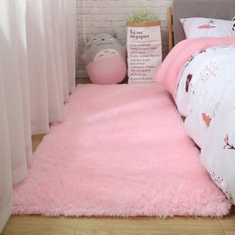 Carpet Pink Bedroom Carpet For Children's Room Cute Girls Floor Soft Mat Living Room Decoration White Fluffy Large Kids Bedside Rugs 231025