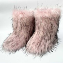 Cute imitation raccoon dog, fox fur, Shibuya Spicy Girl, thickened large medium fur boots
