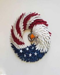 2021 New American Eagle Wreath Glory ic Red White Blue Eagle Wreath Front Door Home Window Wall Decoration Y08161858971