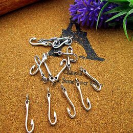 300pcs 20 5mm DIY Silver Plated Alloy Metal Fish Hook Connector Charms for DIY Bracelet Charms282d