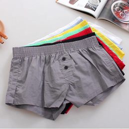 Underpants Men's Fashion Boxer Shorts Youth Simple Bottom Underwear Summer Aro Pants Thin Home Sleep Panties Pure Cotton For Men