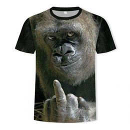 Men's T-Shirts Fashion 2021 Summer Men 3D Printed Animal Monkey T-shirt Short Sleeve Funny Design Casual Tops Tees Graphic230j