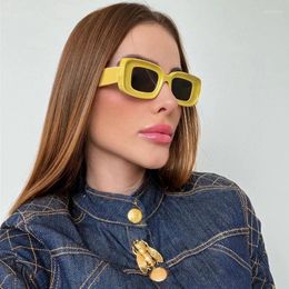 Sunglasses Square Frame Candy Color Female Rectangle Fashion Eyeglasses Women LW40101 Personality Shades Box