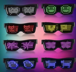 5pcs Led Sequin Hats + 5pcs Light Up Shutter Glasses + 1pcs Bluetooth FlashShades LED Display Glasses Christmas Birthday Halloween Party Fvors