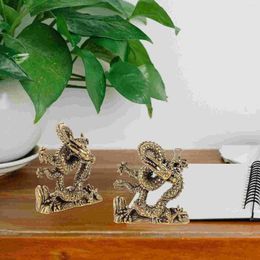 Garden Decorations Retro Copper Dragon Statue Home Desktop Decoration Miniature Metal Figurine
