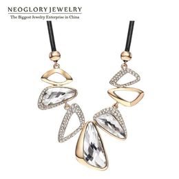 Neoglory Big Crystal Czech Rhinestone Fashion Chain Choker Statement Necklace For Women Bijoux Bib Big-name Jewelry 2021 CN2 Choke224C