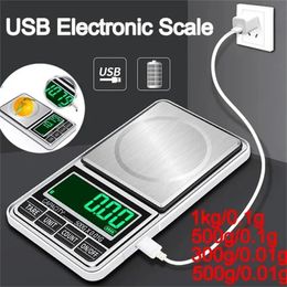 Household Scales High Precision LED Portable Mini Pocket Jewellery Scale USB Rechargeable Digital Electronic Weight Balance Gramme 231026