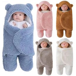 Blankets Born Baby Sleeping Bag Ultra-Soft Fleece Receiving Blanket Infant Boys Girls Kid Clothes Sleep Nursery Wrap Swaddling