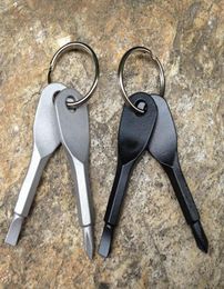 Multifunctional Pocket Tool Key Chain Outdoor EDC Gear Keychains With Slotted Phillips Head Mini Screwdriver Set Key Rings3146449