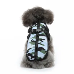 Apparel Outfit Vest Winter Cat Coat Suit Polyester up Camouflage Weather Small Costume Pet Warm Dogs Large Accessory Leash Portable Blue Camo