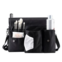 Cosmetic Bags Cases Rownyeon Makeup Artist Bag Studio Bag Waist Bag Brushes Storage for Makeup Artist Hair Stylist with Tissue Pocket Brushes Holder 231026