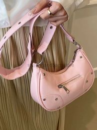Cross Body Bags Rivet 2023 Girls' Soft Casual Crossover Women's Vintage Pink and Bagstylishhandbagsstore