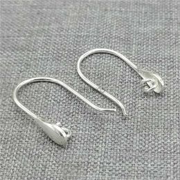 Stud 6prs Sterling Silver Earring Wires w/ Open Ring 925 Teardrop Water Drop Ear Hooks YQ231026