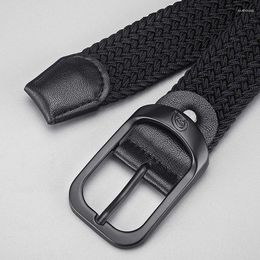 Belts Elastic Knitted Length105cm Width 3.5cm Men Women Fashion Woven Buckle Belt Waistband Casual Plain Braided Waist Strap