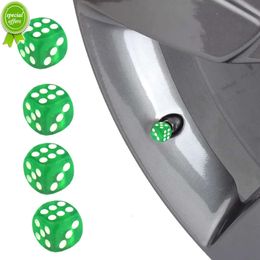 New 4pcs Dice Styling Valve Stem Caps Car Motorcycle Bike Tyre Valve Caps Dust Air Port Decor Covers Transparent Green Accessories