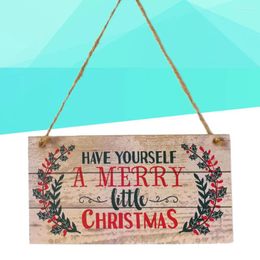 Decorative Flowers 1PC 20 X 10 05cm Christmas Wooden Door Hanging Merry Decoration Ornament Holiday Decor Wreath For