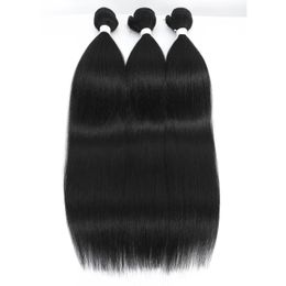 Human Hair Bulks Wholesale Price Bone Straight Bundles Synthetic Ombre Extensions Fake Fibers Long Weaving 231025