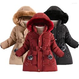Women's Vests 2023 Thick Keep Warm Winter Girls Jacket Detachable Hat Plush Collar Hooded Coat For Kids 4 Colour Children Birthday Present