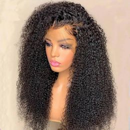 Jerry Curly Wig Lace Front Wig Deep Kinky Curly Human Hair Wigs Brazilian 13x4 HD Transparent Lace Frontal Closure Wigs