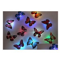 Novelty Lighting 7 Color Changing Butterfly Night Led Lights Lamp Christmas Party Home Room Decor Halloween Decoration Drop Delivery Dhjpn