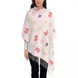 Scarves Women's Scarf With Tassel Moon Pattern Star Large Soft Warm Shawl Wrap Daily Wear Pashmina