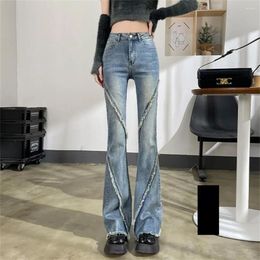 Jeans da donna 2023 Pantaloni estivi alla caviglia dritti elasticizzati a vita alta vintage a vita alta Denim Donna