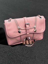 Shoulder Bags Sweet Cool ear and bag Street Rombic Laice Solid Messenger Women's Pink Underwear Bagstylishhandbagsstore