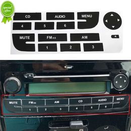 New Car Radio Button Repair Decal Matte Black Radio Stereo Worn Peeling Button Repair Decal Stickers for Fiat Grand Punto Car Decor