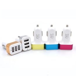 3 USB Car Charger Adapter 2.1A Metal Car Phone Charger USB Socket Auto Chargers for Samsung iPhone LG Xiaomi Android