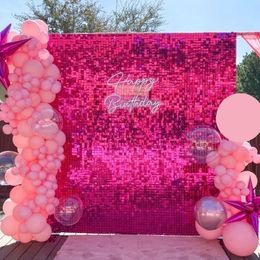Other Event Party Supplies 3FTx6FT Shimmer Wall Backdrop 18Pcs Iridescent Square Sequin Shimer Panel for Birthday Wedding Decorations 90cmX180cm 231026