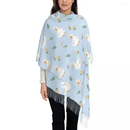 Scarves Cute Duck Flower Shawl Wrap Women Winter Warm Large Soft Scarf Cartoon Pashmina