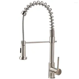 Kitchen Faucets Faucet With Pull Down Sprayer Low Lead Single Handle Spring Sink Chrome