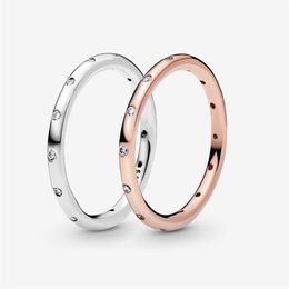 New Brand Simple Sparkling Band Ring High Polish 925 Sterling Silver Ring With Cubic Zirconia For Women Wedding Rings Fashion Jewe299I