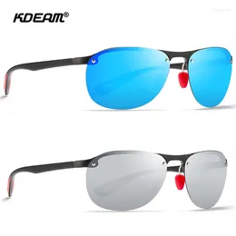 Sunglasses Brand KDEAM Fashion Eyewear Men Polarized Rimless Pochromic TR90 High Quality Sport Shade Luxury UV400 Glass