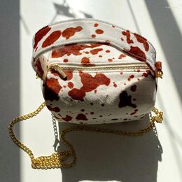 Evening Bags Horsehair Box Bag Wild Tie Dye Big Leopard Print Single Shoulder Crossbody For Women 2023 Woolen
