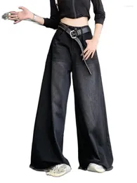 Women's Jeans American Vintage High Street Wide Leg Denim Floor Towers Spicy Girl Waist Horn Large 90S Y2K Pants