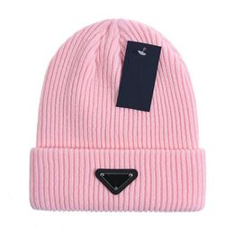 New Designer Fall and Winter Knitted Beanie men and women casual PRAD hats high-quality Knit Warm Beanies Hats Female Bonnet Beanie Caps 17 Colours D-6