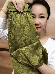 Women's Pants Summer Women Ice Silk Casual 2023 Thin Ankle-Length Korean Loose Elastic Waist Harem Tousers 4XL