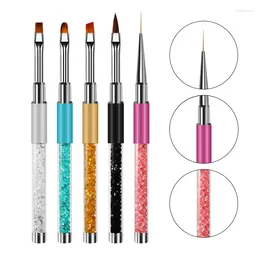 Nail Brushes Liner Painting Brush Set Dotting Fan Design Art Drawing Kit Multi Sizes Carving Pen For UV Gel DIY 5pcs/set