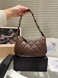 7A CF bag mirror quality 1:1 23K women diamond checkered single shoulder bag zipper open chain shoulder strap with box white flower and
