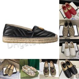 Famosi designer da donna con plateau espadrillas mocassini Scarpe in pelle di agnello Slip-on in tela Lady Casual Walking Comfort Oxford perfette