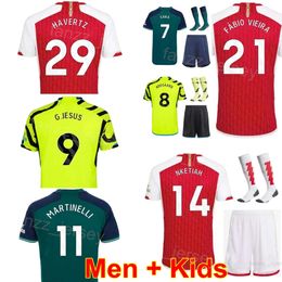 Arsen Men Kids 7 SAKA Soccer Jerseys 23/24 Club Team 8 ODEGAARD 14 NKETIAH 21 VIEIRA 11 MARTINELLI 9 JESUS 6 GABRIEL 2 SALIBA 29 HAVERTZ 4 WHITE 41 RICE Football Shirt Kits