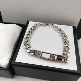 Best-selling new designer bracelet, 925 silver Cuban bracelet, 2 sizes #18CM#20CM, men and women can wear, fashion personality trend hip hop style, high quality with box