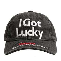 Ball Caps Wash Embroidery Casual Cap Lucky Hat Men/Women Fashion Street Hip-Hop Accessories 231025