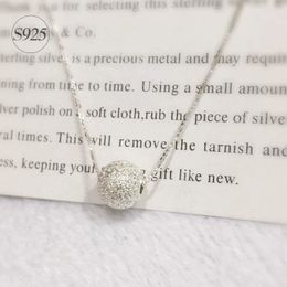 Chokers Modian Classic Lovely Tiny Frosted Ball Pendant Necklace for Women Fashion 925 Sterling Silver Box Chain Two Style Fine Jewellery 231025