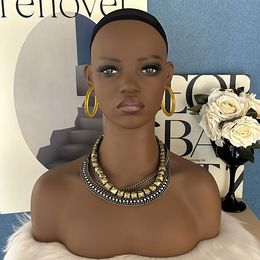 USA Warehouse Free ship 2PCS/LOT Wig Stand Female Bald Mannequin Head With Stand Holder Cosmetology Practise African Training Manikin Head For Hair Styling Wigs